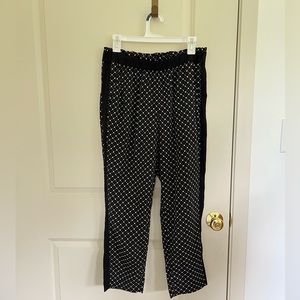 H&M Patterned Polyester Pants, Size 10